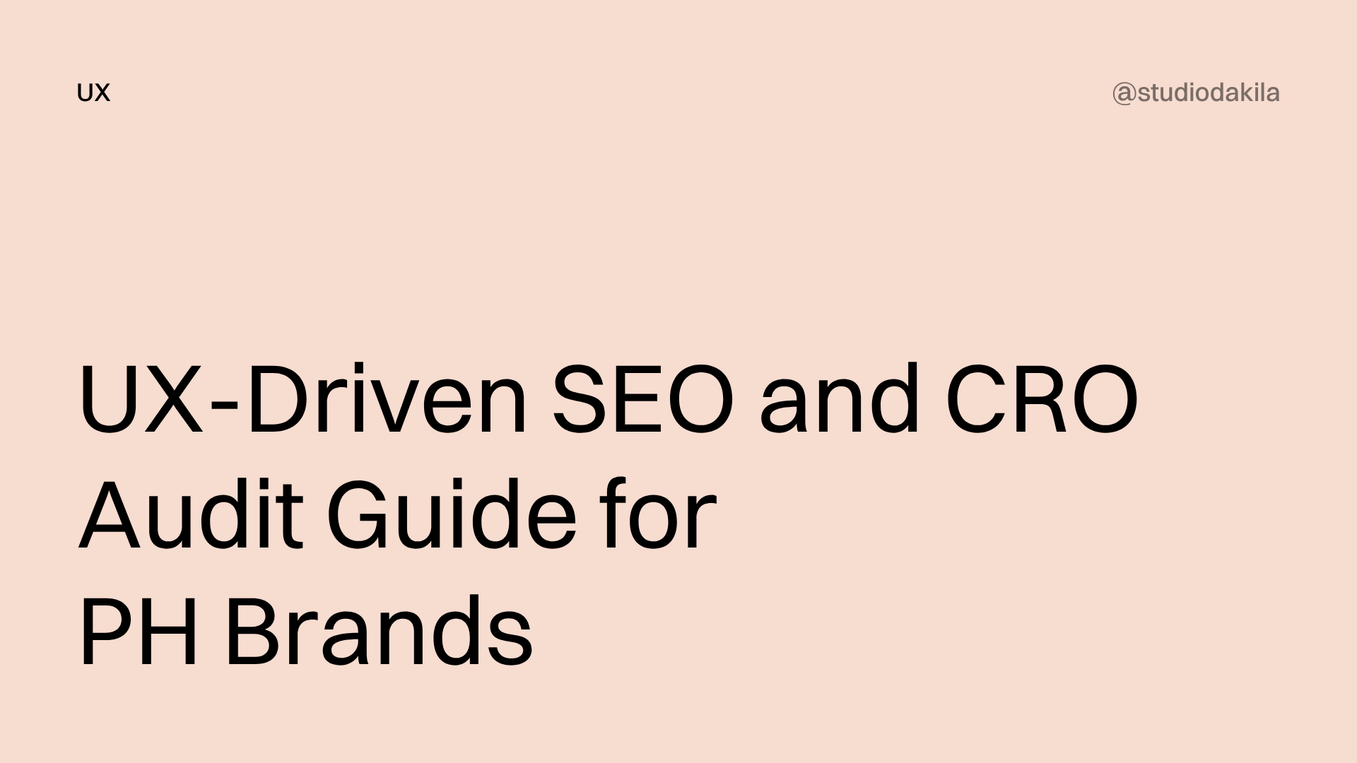 UX-Driven SEO and CRO Audit Guide for PH Brands